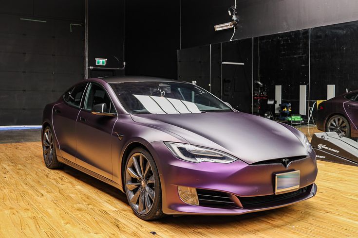Tesla Model S Purple Black Car Wrap Twiisted Wrap 1